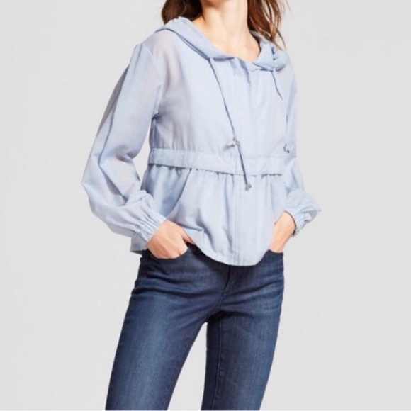 A New Day Sheer Blue Zip Up Jacket NWT M - Picture 1 of 7